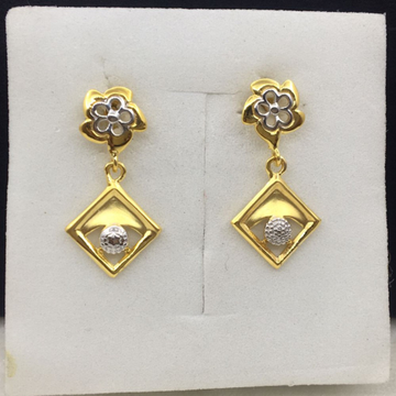 18k Yellow Gold Work Wear Unique Earrings by 