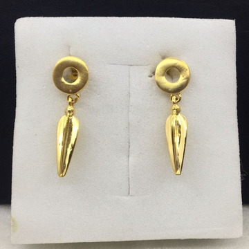 Yellow Gold Unique Design Earrings by 