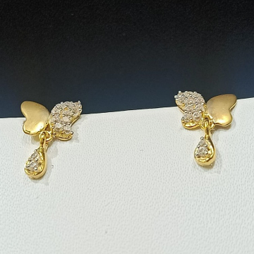 18CT Hallmark Butterfly Design Gold Earring  by 