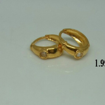 18K Gold Plain Classic Earrings by 
