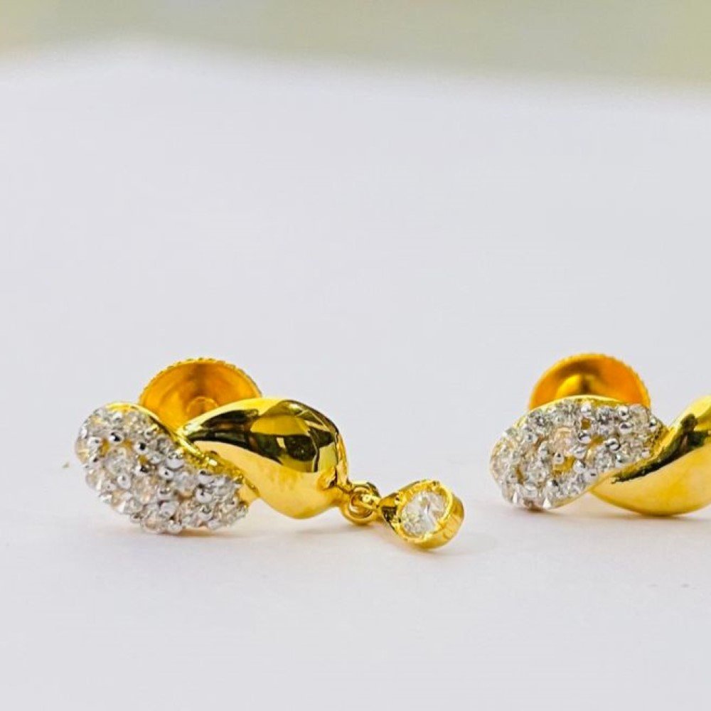 Yellow Gold Work Wear Unique Earrings