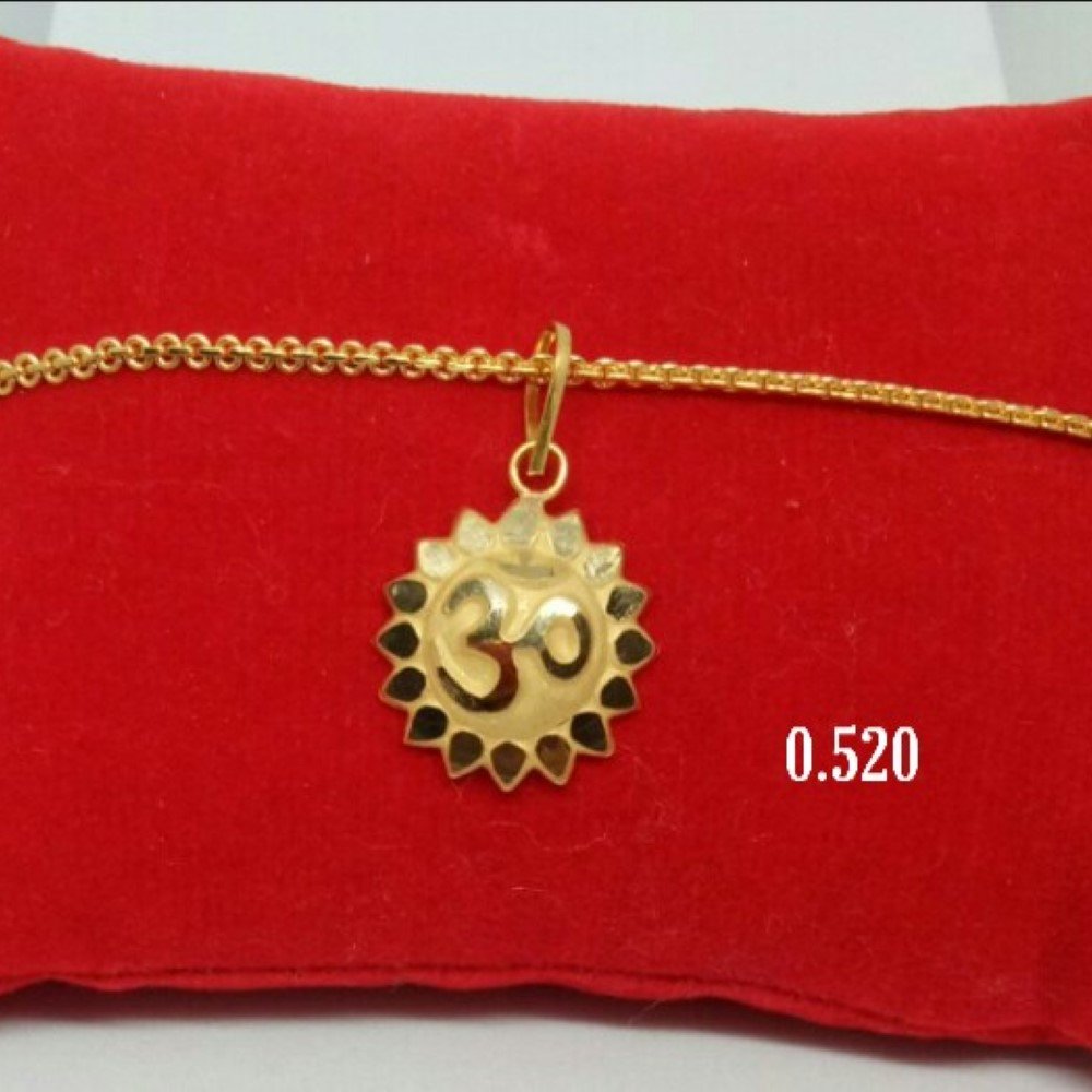 18k gold plain classic Om pendant djp03