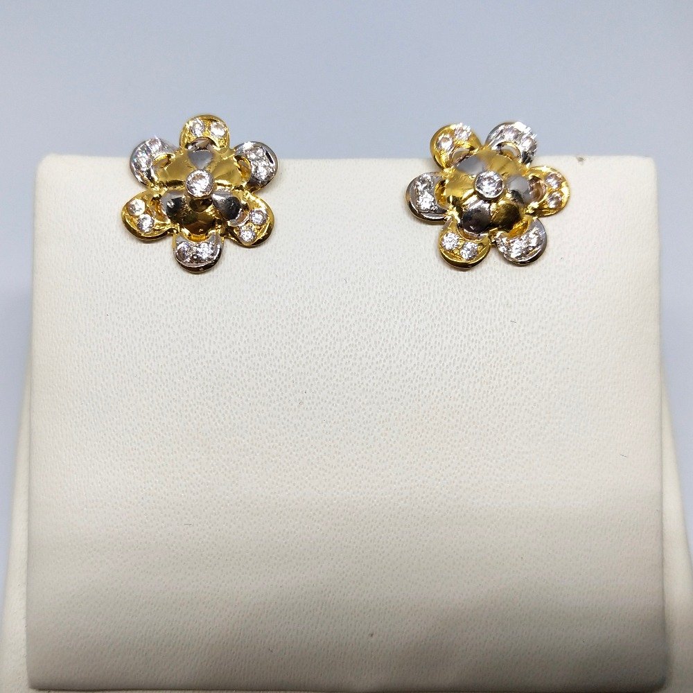 18KT gold flower design earring tops dj-e006