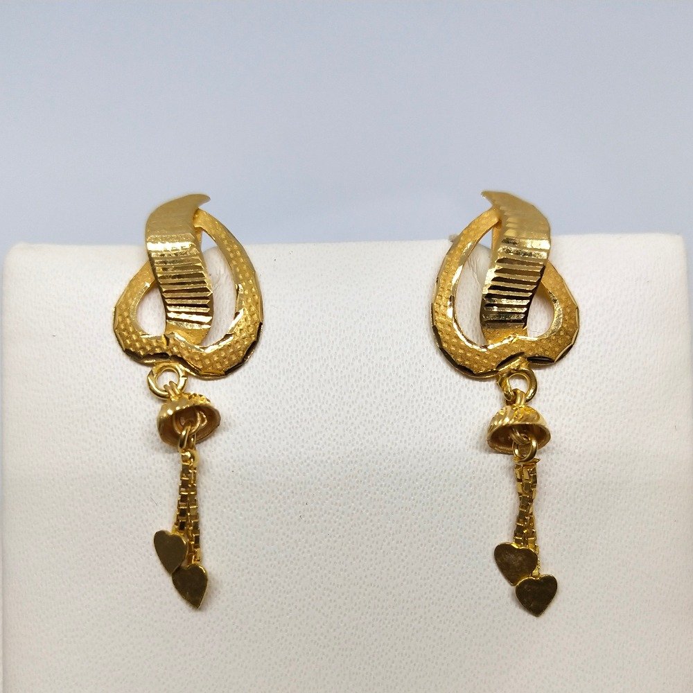 18KT gold heart shape latkan earring dj-e016