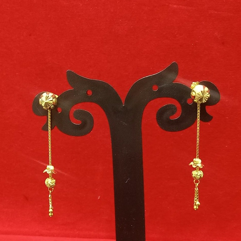 18CT gold hallmark plain design soidora earring